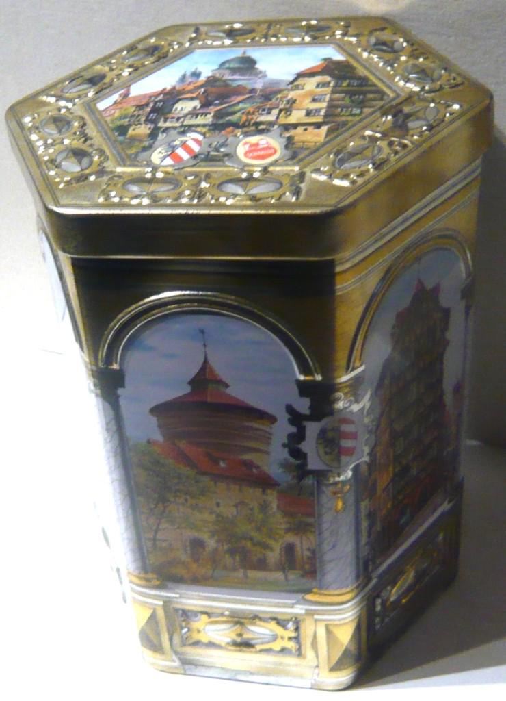 Bild 8: Alte Lebkuchen Blechdose 6eckig Schmidt Elisen Nürnberg Deko Vintage Sammler 