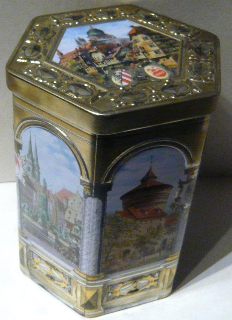 Bild 7: Alte Lebkuchen Blechdose 6eckig Schmidt Elisen Nürnberg Deko Vintage Sammler 