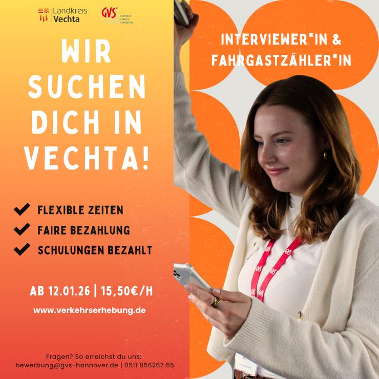 Flexibler Minijob/Nebenjob: Fahrgastbefragung /-zählung in Vechta