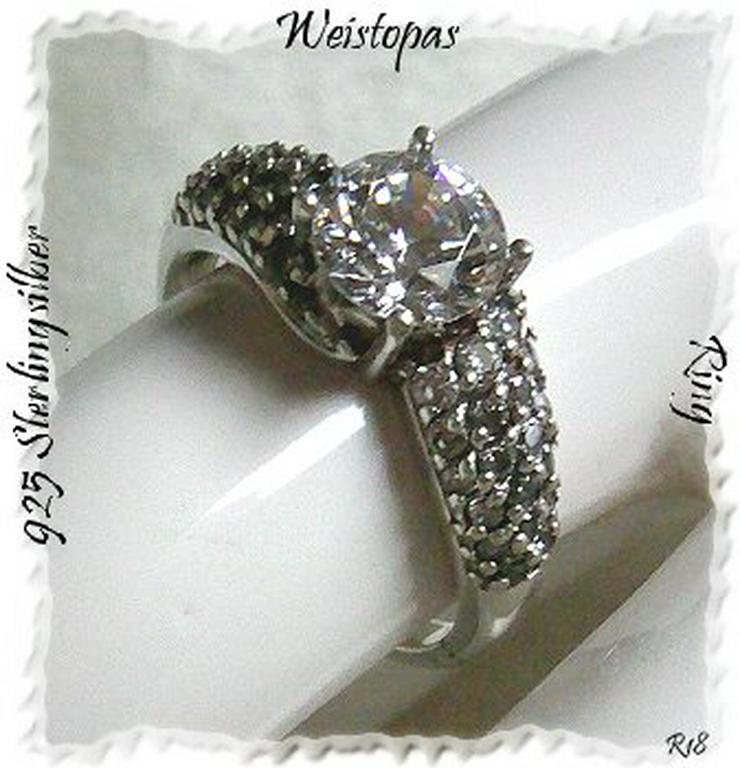 Ring, 925 Silber mit gefassten Topassteinen