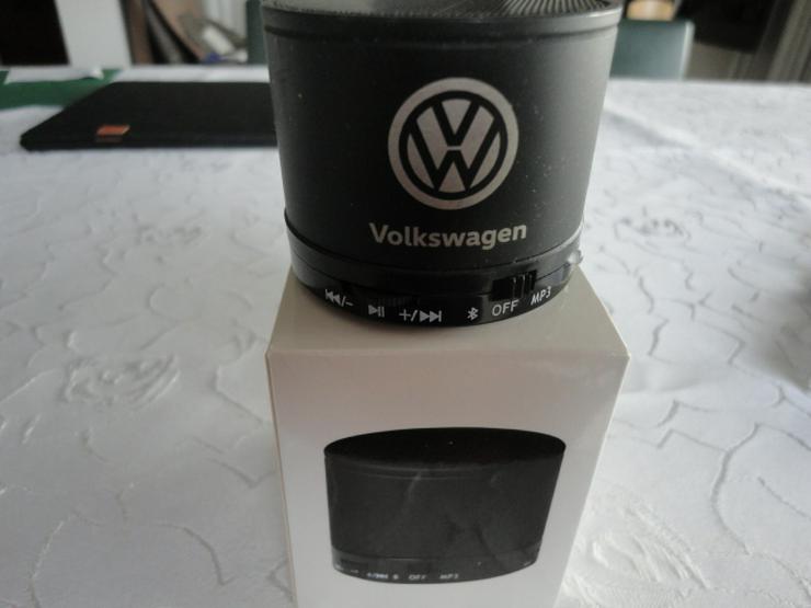 Bild 2: Volkswagen tragbarer Mini Bluetooth-Lautsrecher OVP/ Bedienungsanleitug /schwarz