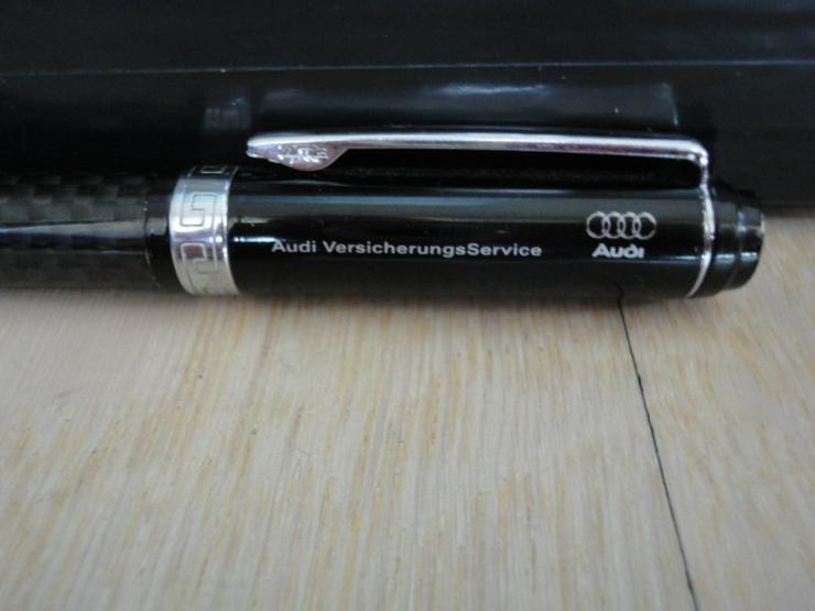 Kugelschreiber Audi Zeichen Logo Carbon schwarz, neuwertig
