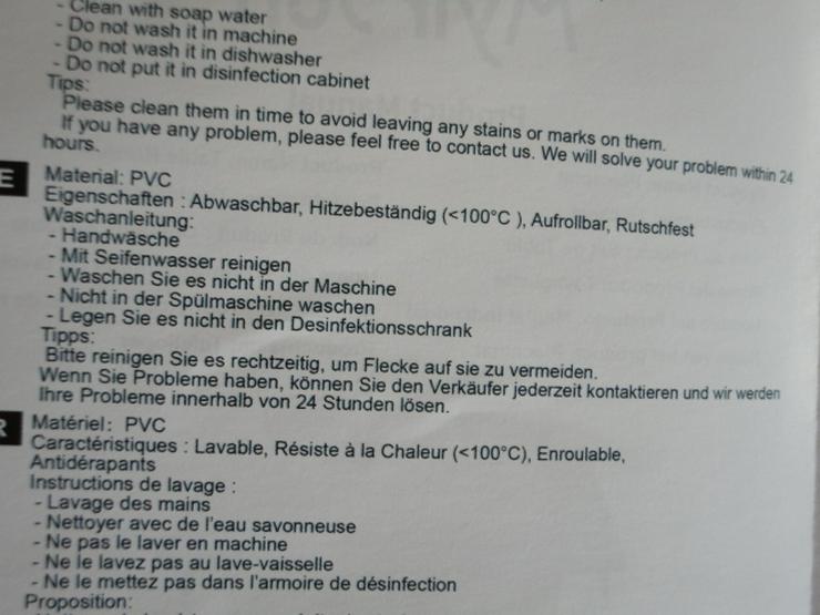 Bild 4: TISCHSETS zweifarbig OVAL, 4 Stück, NEU