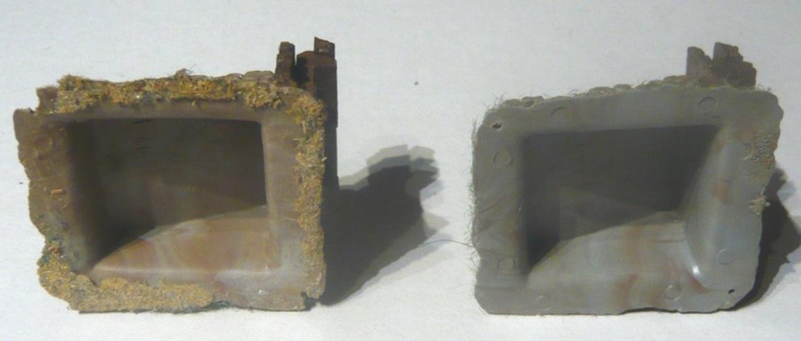 Bild 5: Nostalgie Prellbock H0 Holzbohlen und Schotter universell passend