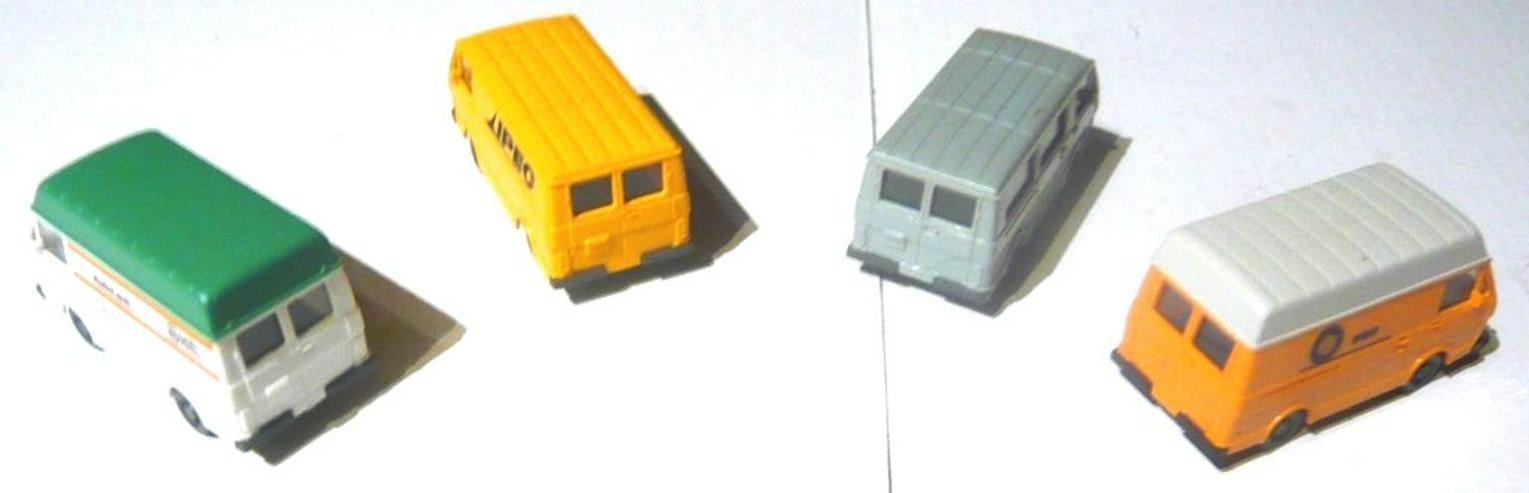 Bild 2: Wiking alt 1:87 4x VW LT28 Ipec WMR Hochdach Auto Lack sehr gut