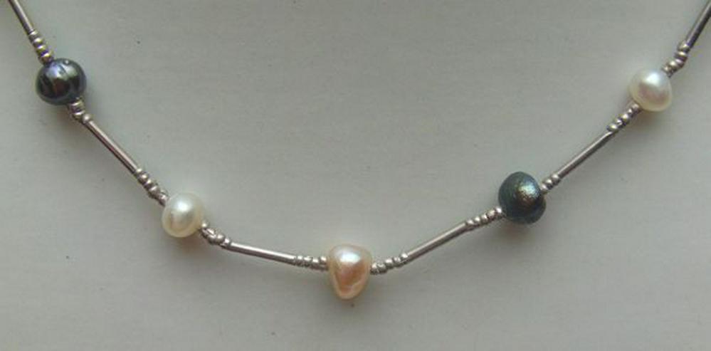 Bild 4: Perlencollier, 925 Silber