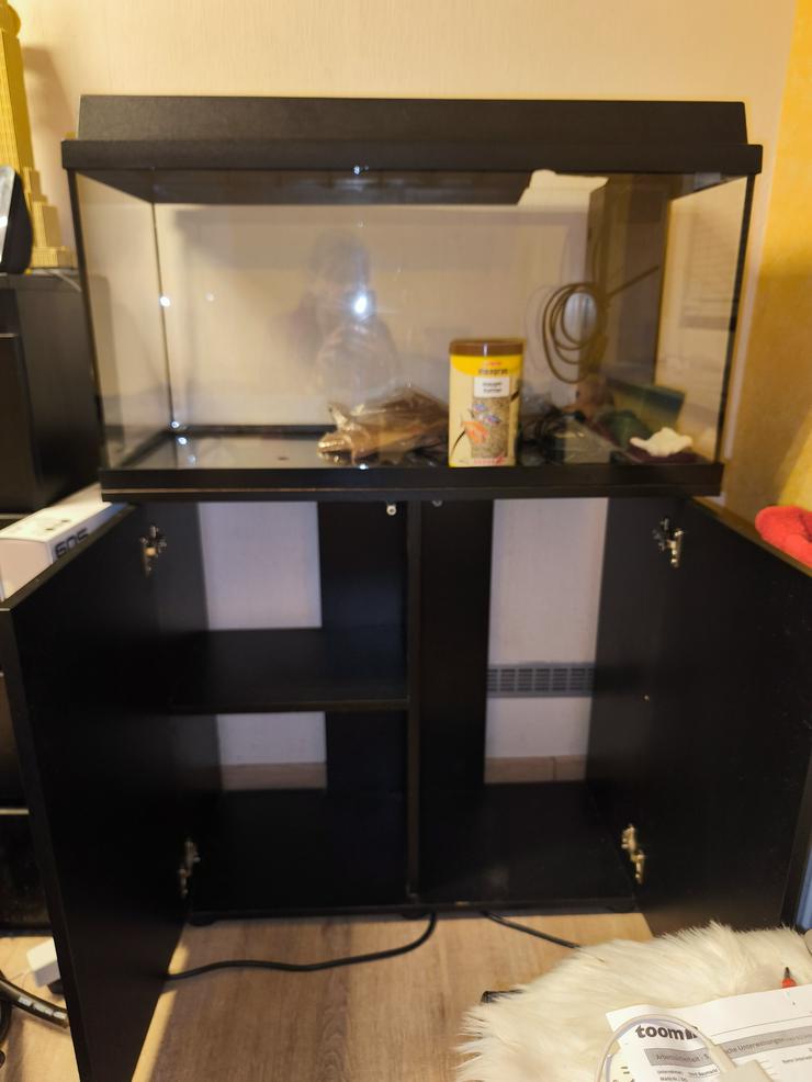 Bild 2: Aquarium mit Zubehör und Unterschrank abzugeben