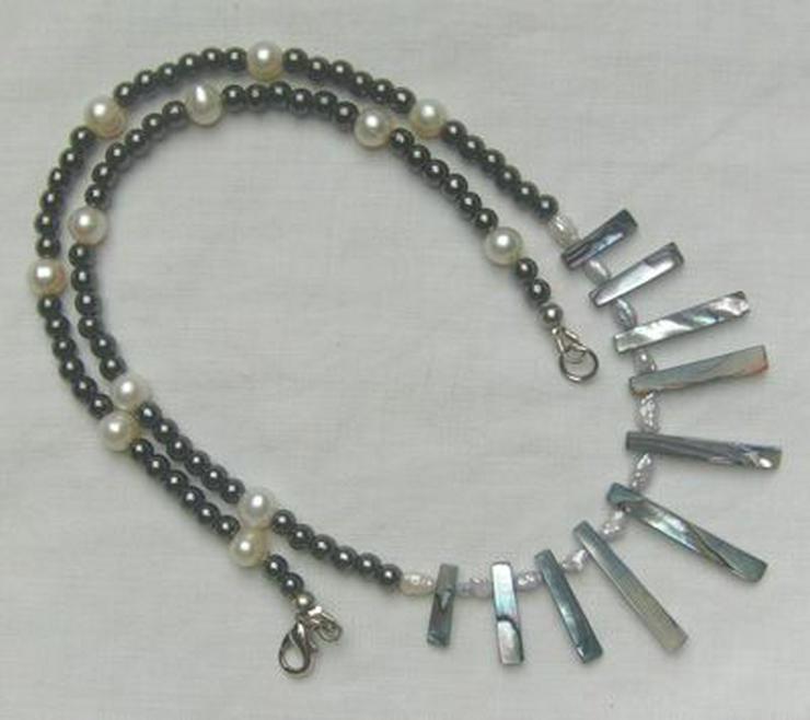 Bild 6: Edelsteinkette, Pauamuschel, Hämatit, Perlen