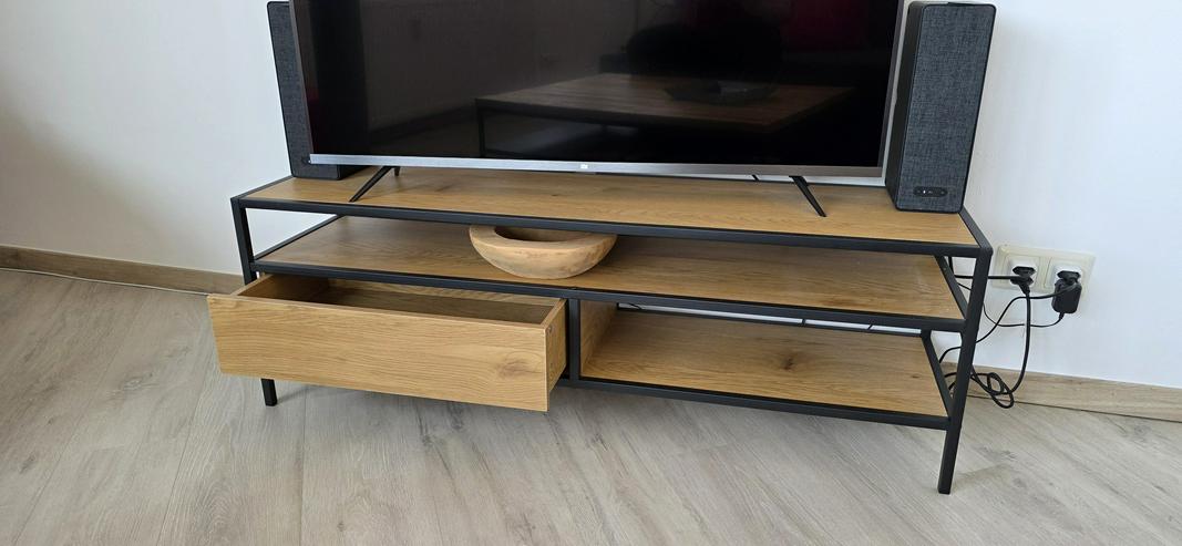 TV-Bank Eiche/schwarz