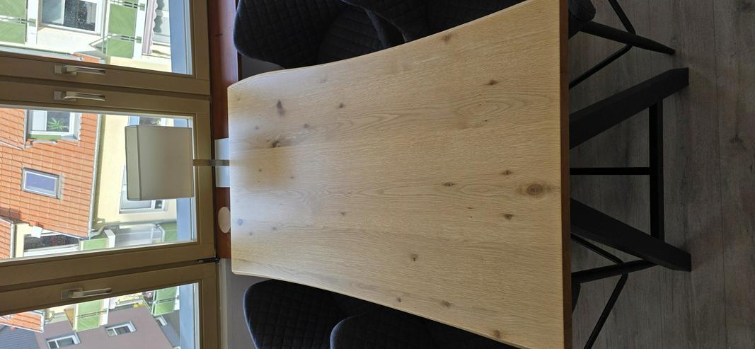 Bild 2: Bartisch/ Esstisch Eiche mit 4 Barhockern grau