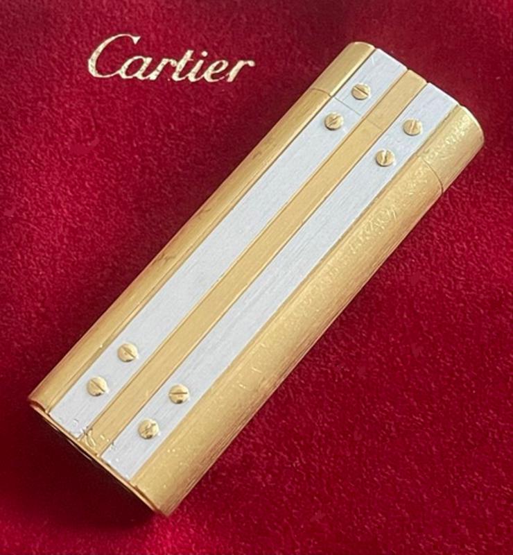CARTIER, Vintage Feuerzeug: GOLD/SILBER
