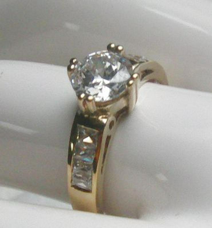 Bild 2: Ring, 925 Silber, vergoldet mit gefassten Topassteinen