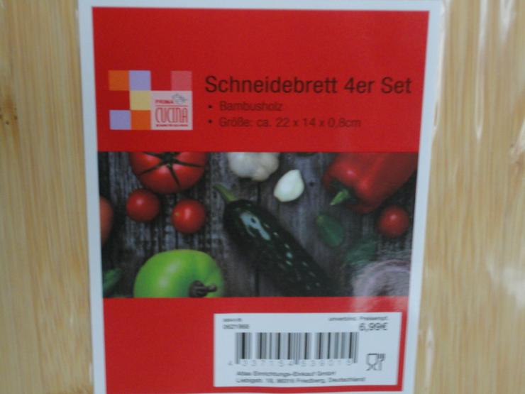 Bild 2: Schneidebrett 4er Set Bambusholz NEU / OVP