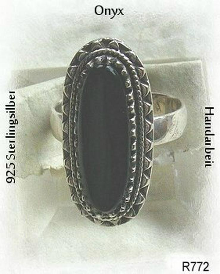 Bild 2: Ring, 925 Silber mit gefassten Onyxstein