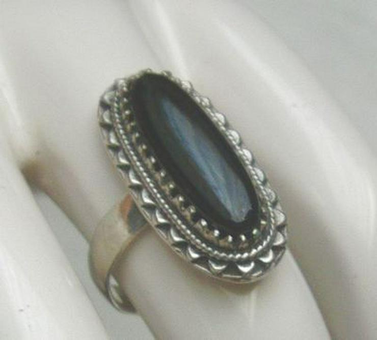 Ring, 925 Silber mit gefassten Onyxstein