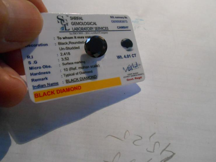 schwarzer Diamant.....4 carat !!!!!!!!!! - Edelsteine & Fossilien - Bild 1