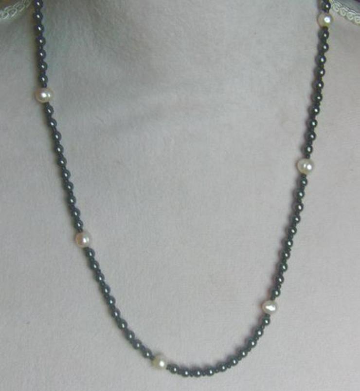 Edelsteinkette mit den Hämatit und ZUchtperlen