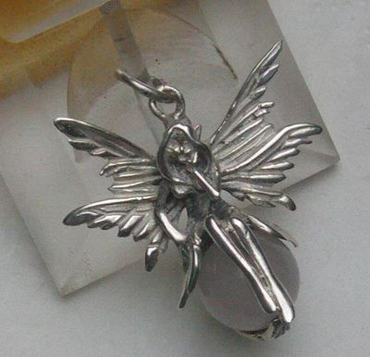Bild 5: Engelanhänge aus massiv 925 Silber mit einen Rosenquarz