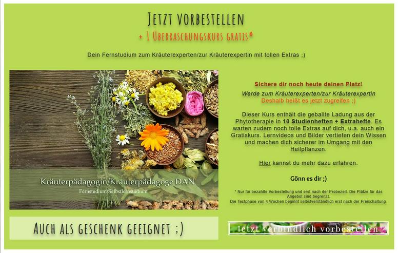 Vorbestellung: Fernstudium Kräuterpädagogik - 490 Euro inkl. Zertifikat und vielen Extras 🌿