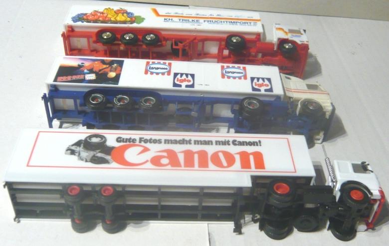 Bild 10: Herpa 1:87 3x Sattelzug MAN Canon Scania Langnese Volvo Trilke