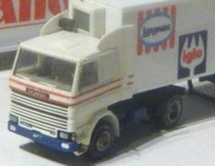 Bild 3: Herpa 1:87 3x Sattelzug MAN Canon Scania Langnese Volvo Trilke