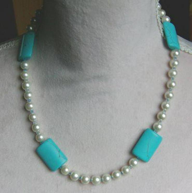 klassich schöne Perlen-Türkiskette - Halsketten & Colliers - Bild 1
