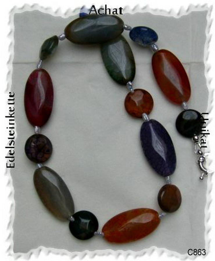 Edelsteinkette mit einen Regenbogenachat - Halsketten & Colliers - Bild 1
