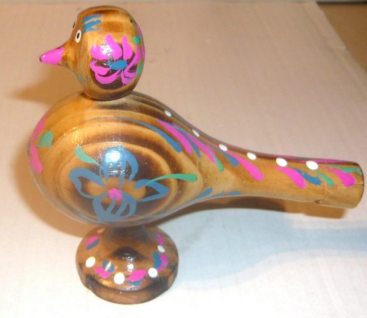 Bild 3: Holzvogel Vogel Pfeife bemalt auch zur Deko