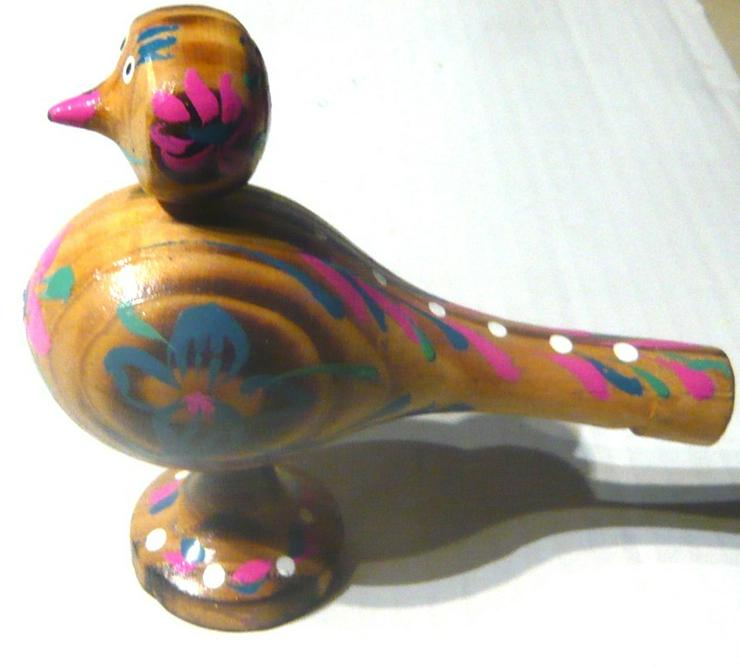 Bild 2: Holzvogel Vogel Pfeife bemalt auch zur Deko