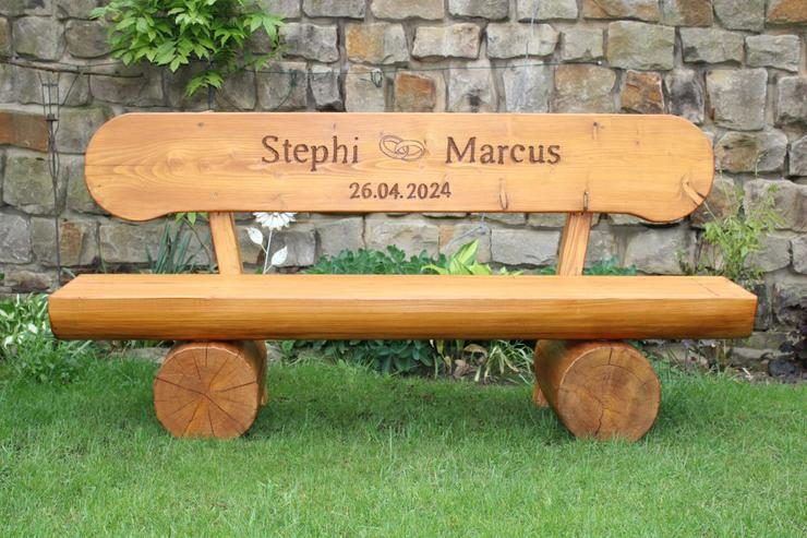 Bild 8: Gartenbank mit Armlehnen. Jubiläumsgeschenk. Rentnersg Geschenk.