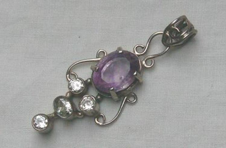 Bild 4: aparter Schmuckanhänger, 925 Silber mit gefassten Zirkonia