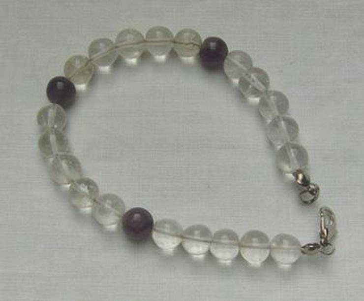 Armband mit Bergkristall garniert mit Amethyste - Armbänder & Armreifen - Bild 1