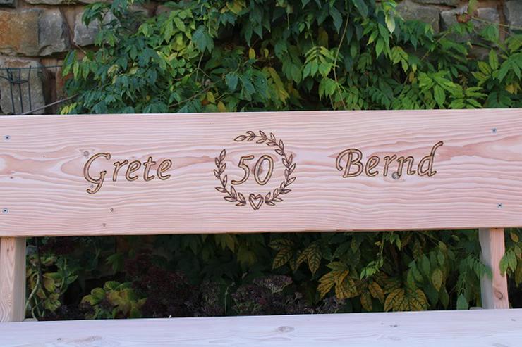 Bild 6: Geburtstagsgeschenk. Sitzbank mit Gravur. Hochzeitsgeschenk.