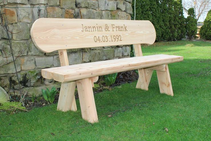 Bild 2: Geburtstagsgeschenk. Sitzbank mit Gravur. Hochzeitsgeschenk.