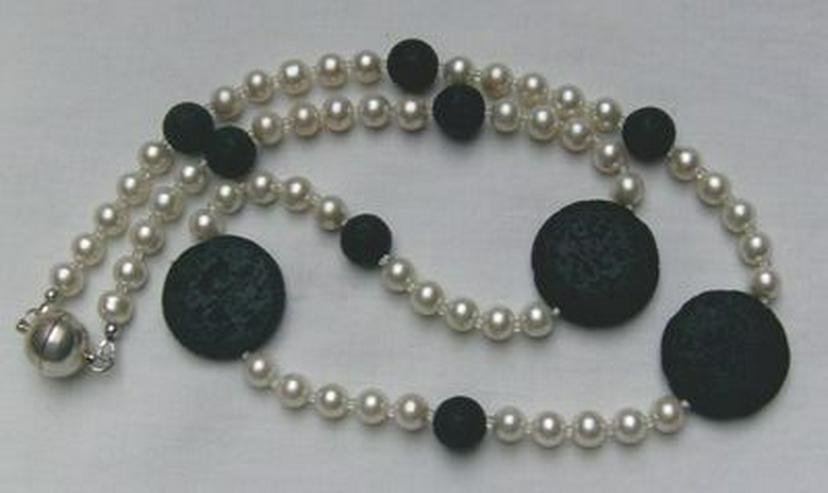 Bild 6: Perlen-Lavakette, sportlich, chic und elegant