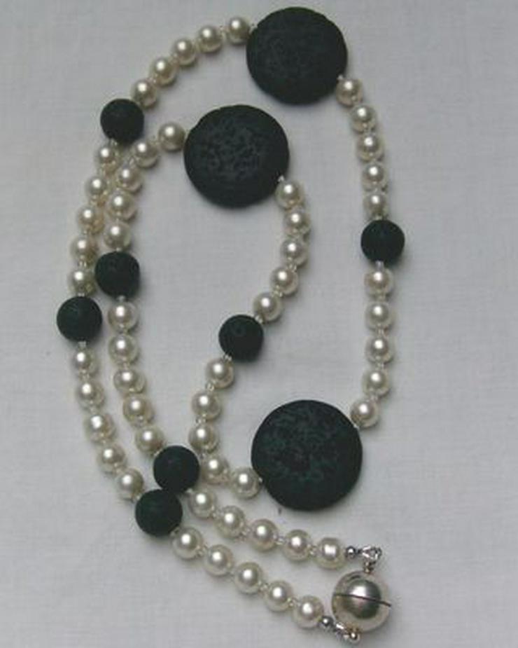 Bild 7: Perlen-Lavakette, sportlich, chic und elegant