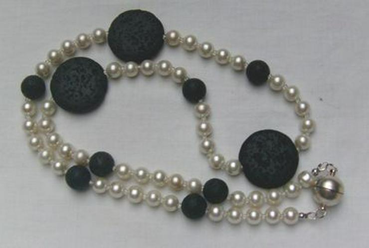 Bild 3: Perlen-Lavakette, sportlich, chic und elegant