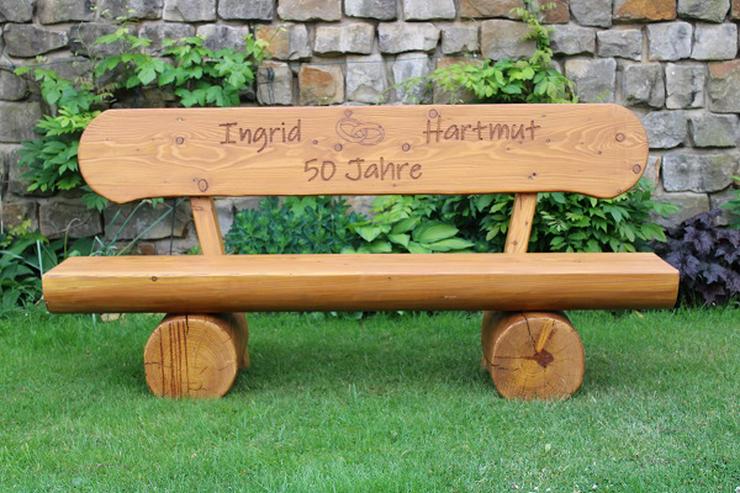 Bild 3: Gartenbank mit Gravur. Hochzeitsgeschenk. Jubiläumsgeschenk.