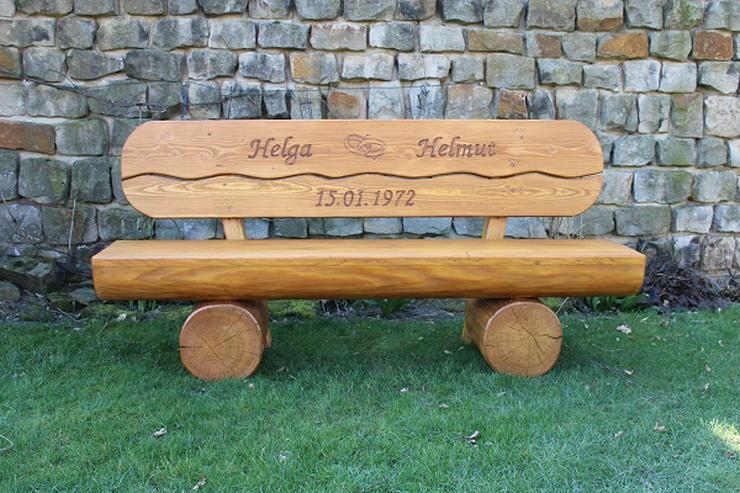 Bild 5: Gartenbank mit Gravur. Hochzeitsgeschenk. Jubiläumsgeschenk.