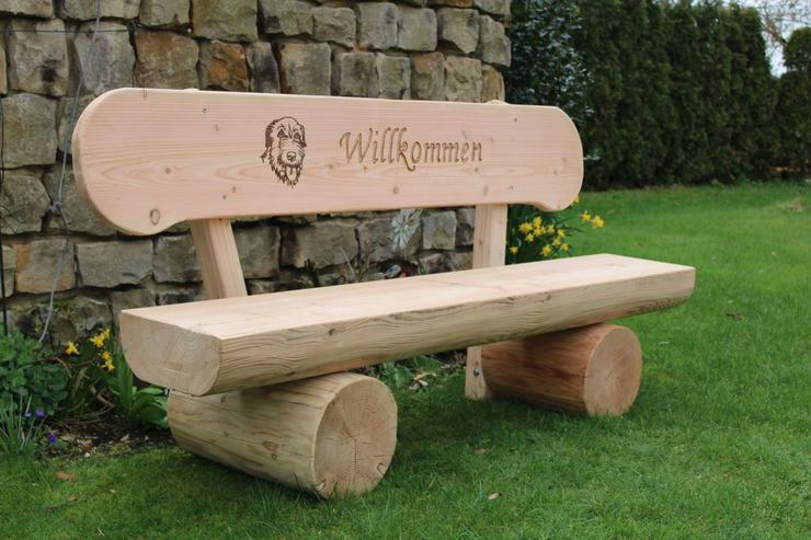 Gartenbank aus Holz mit Gravur. Ostern Geschenk. Krongartmöbel. - Bänke - Bild 1