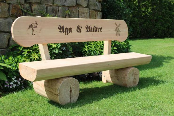 Bild 4: Gartenbank aus Holz mit Gravur. Ostern Geschenk. Krongartmöbel.