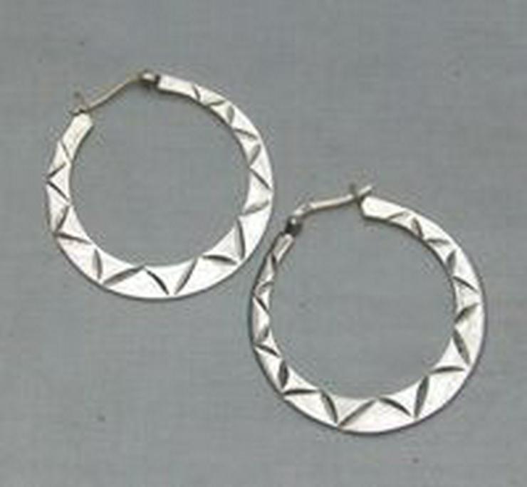 sehr ansprechende Kreolen, 925 Silber - Ohrschmuck - Bild 1