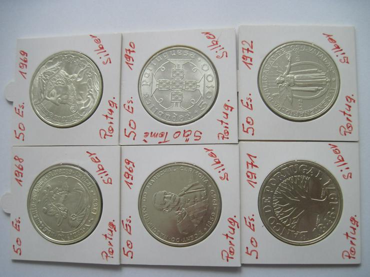 6 Silbermünzen Sammlermünzen Portugal 50 Escudo 1968 - 1972 - Europa (kein Euro) - Bild 1