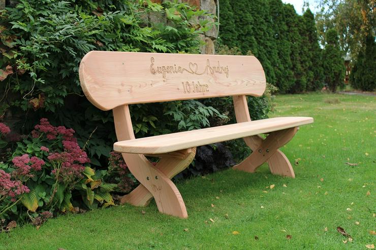 Bild 5: Gartenbank mit Gravur. Hochzeitsgeschenk. Krongartmöbel.