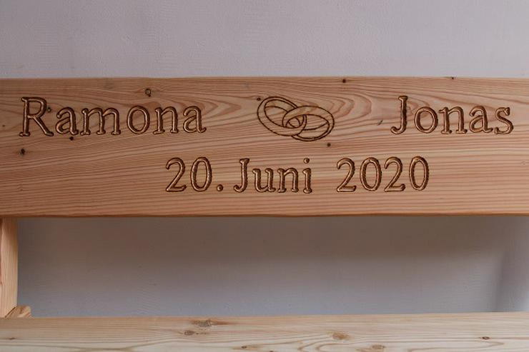 Bild 6: Gartenbank mit Gravur. Hochzeitsgeschenk. Krongartmöbel.