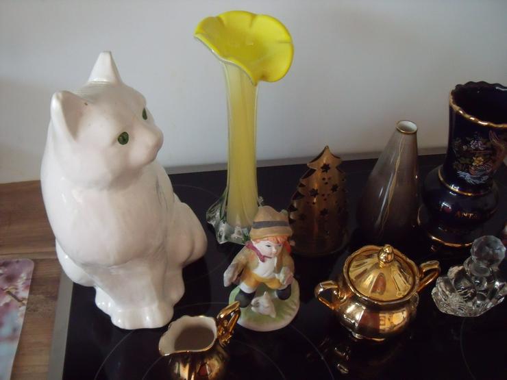 Bild 2: Vase kerzenständer , Teller , Fass . Figuren , kerzenständer , vasen + Geschenk .