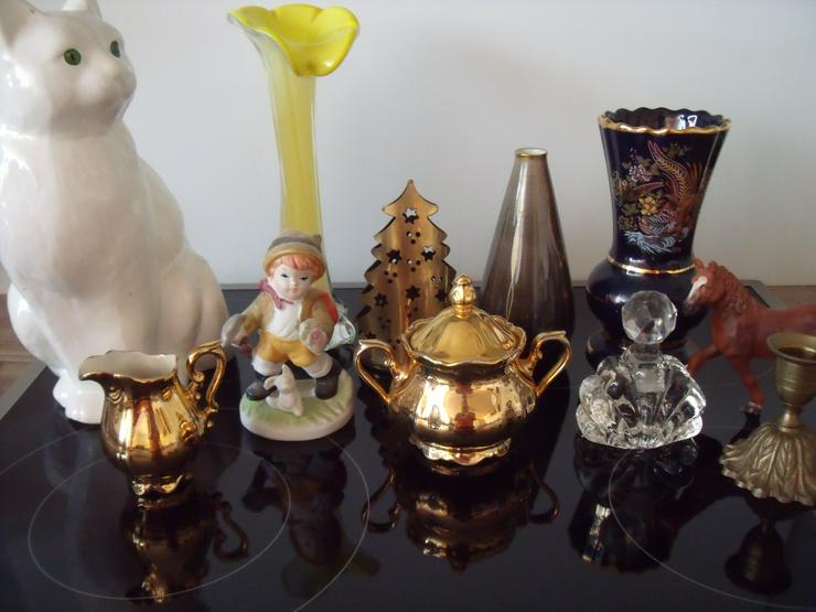 Bild 7: Vase kerzenständer , Teller , Fass . Figuren , kerzenständer , vasen + Geschenk .