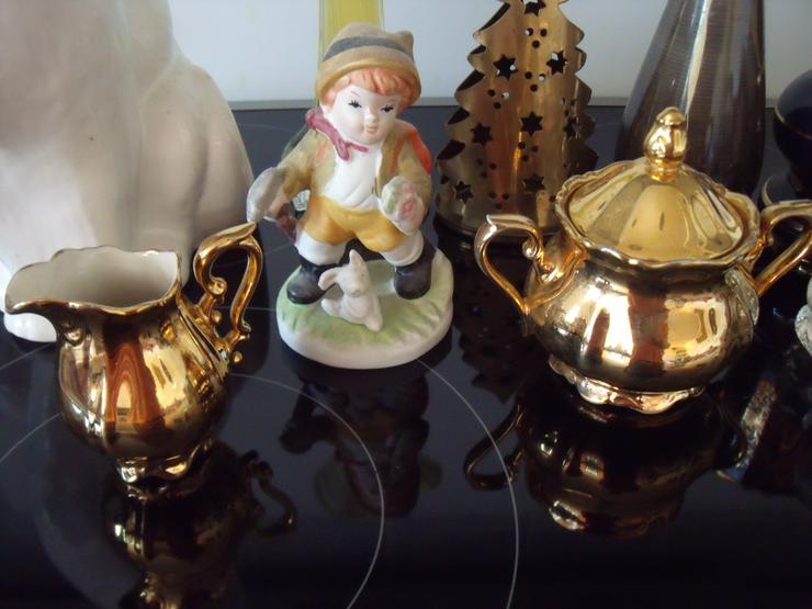 Bild 6: Vase kerzenständer , Teller , Fass . Figuren , kerzenständer , vasen + Geschenk .