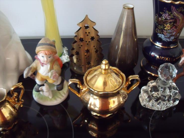 Bild 3: Vase kerzenständer , Teller , Fass . Figuren , kerzenständer , vasen + Geschenk .