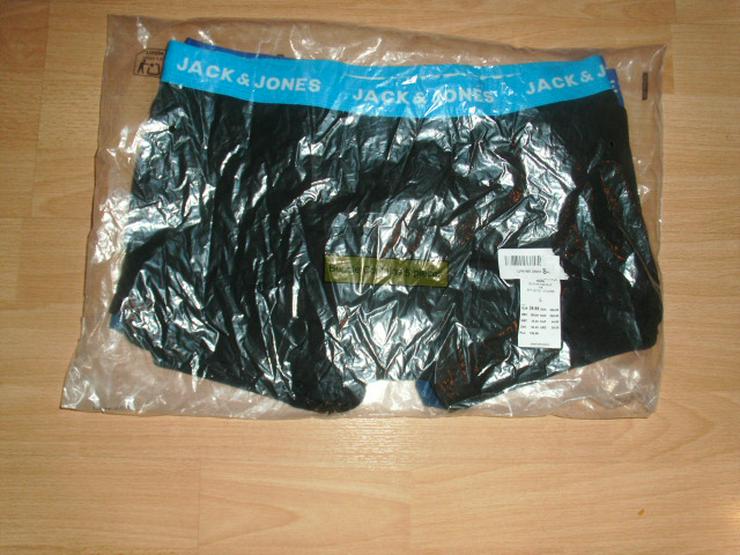 Bild 2: 5 Boxershorts von Jack & Jones, schwarz + blau, Gr. L OVP